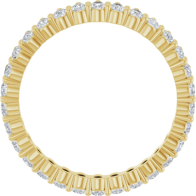 14K Gold Pear Natural Diamond Eternity Band - 3x2mm Stones - Yellow Gold - view 2