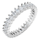 14K Gold Pear Lab-Grown Diamond Eternity Band - 3x2mm Stones - White Gold