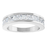 Platinum Square Lab-Grown Diamond Channel-Set Tapered Anniversary Band – 1 CTW - view 3