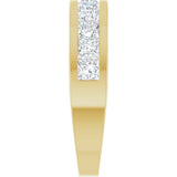 14K Gold Square Lab-Grown Diamond Channel-Set Tapered Anniversary Band – 1 CTW - Yellow Gold - view 4