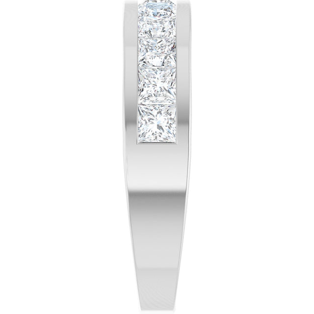 Platinum Square Lab-Grown Diamond Channel-Set Tapered Anniversary Band – 1 CTW - view 4