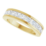 14K Gold Square Lab-Grown Diamond Channel-Set Tapered Anniversary Band – 1 CTW - Yellow Gold - view 5
