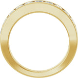 14K Gold Square Lab-Grown Diamond Channel-Set Tapered Anniversary Band – 1 CTW - Yellow Gold - view 2