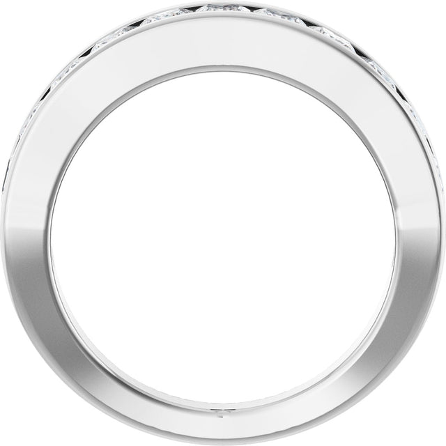 Platinum Square Lab-Grown Diamond Channel-Set Tapered Anniversary Band – 1 CTW - view 2