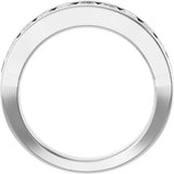 Platinum Square Natural Diamond Channel-Set Tapered Anniversary Band – 2.5x2.5 mm Stones - view 2
