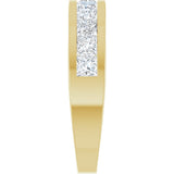 14K Gold Square Natural Diamond Channel-Set Tapered Anniversary Band – 2.5x2.5 mm Stones - Yellow Gold - view 4