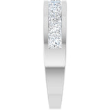 Platinum Square Natural Diamond Channel-Set Tapered Anniversary Band – 2.5x2.5 mm Stones - view 4