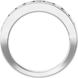 Platinum Square Lab-Grown Diamond Channel-Set Tapered Anniversary Band – 1 CTW - view 2