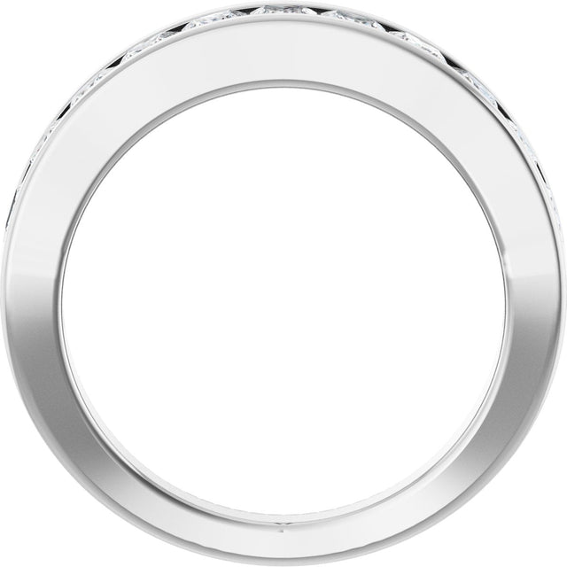 Platinum Square Lab-Grown Diamond Channel-Set Tapered Anniversary Band – 1 CTW - view 2