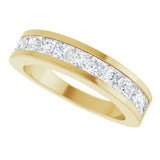 14K Gold Square Lab-Grown Diamond Channel-Set Tapered Anniversary Band – 1 CTW - Yellow Gold - view 5