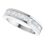 Platinum Square Lab-Grown Diamond Channel-Set Tapered Anniversary Band – 1 CTW - view 5