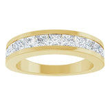 14K Gold Square Lab-Grown Diamond Channel-Set Tapered Anniversary Band – 1 CTW - Yellow Gold - view 3