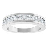 Platinum Square Lab-Grown Diamond Channel-Set Tapered Anniversary Band – 1 CTW - view 3