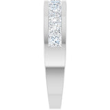 Platinum Square Lab-Grown Diamond Channel-Set Tapered Anniversary Band – 1 CTW - view 4