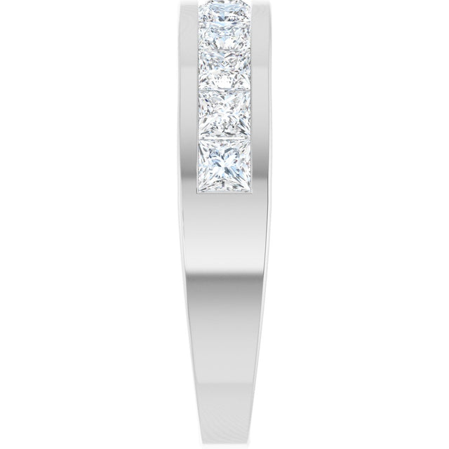 Platinum Square Lab-Grown Diamond Channel-Set Tapered Anniversary Band – 1 CTW - view 4