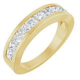 14K Gold Square Lab-Grown Diamond Channel-Set Tapered Anniversary Band – 1 CTW - Yellow Gold