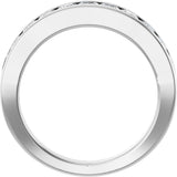 Platinum Square Natural Diamond Channel-Set Tapered Anniversary Band – 2.5x2.5 mm Stones - view 2