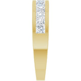14K Gold Square Natural Diamond Channel-Set Tapered Anniversary Band – 2.5x2.5 mm Stones - Yellow Gold - view 4