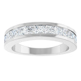 14K Gold Square Natural Diamond Channel-Set Tapered Anniversary Band – 2.5x2.5 mm Stones - White Gold - view 3