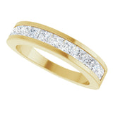 14K Gold Square Natural Diamond Channel-Set Tapered Anniversary Band – 2.5x2.5 mm Stones - Yellow Gold - view 5