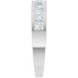 14K Gold Square Natural Diamond Channel-Set Tapered Anniversary Band – 2.5x2.5 mm Stones - White Gold - view 4