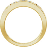 14K Gold Square Lab-Grown Diamond Channel-Set Tapered Anniversary Band – 1 CTW - Yellow Gold - view 2