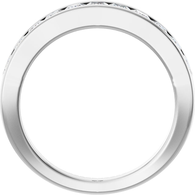 Platinum Square Lab-Grown Diamond Channel-Set Tapered Anniversary Band – 1 CTW - view 2
