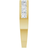 14K Gold Square Lab-Grown Diamond Channel-Set Tapered Anniversary Band – 1 CTW - Yellow Gold - view 4