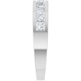 Platinum Square Lab-Grown Diamond Channel-Set Tapered Anniversary Band – 1 CTW - view 4