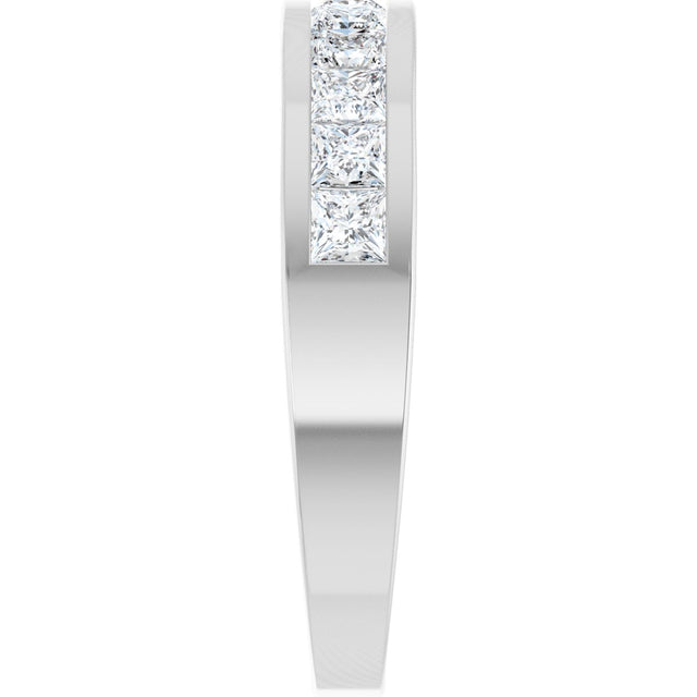 Platinum Square Lab-Grown Diamond Channel-Set Tapered Anniversary Band – 1 CTW - view 4