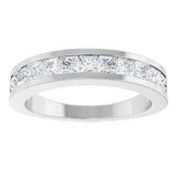 Platinum Square Lab-Grown Diamond Channel-Set Tapered Anniversary Band – 1 CTW - view 3