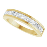 14K Gold Square Lab-Grown Diamond Channel-Set Tapered Anniversary Band – 1 CTW - Yellow Gold - view 5