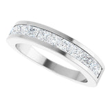 Platinum Square Lab-Grown Diamond Channel-Set Tapered Anniversary Band – 1 CTW - view 5