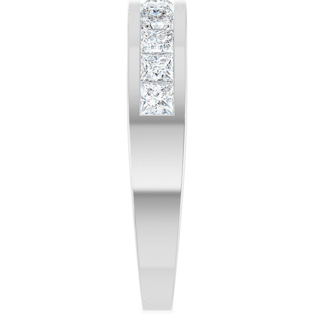 14K Gold Square Natural Diamond Channel-Set Tapered Anniversary Band – 2.5x2.5 mm Stones - White Gold - view 4