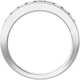 Platinum Square Natural Diamond Channel-Set Tapered Anniversary Band – 2.5x2.5 mm Stones - view 2