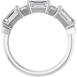 Platinum Emerald Lab-Grown Diamond Anniversary Band - 9/10-2 1/2 CTW - view 2