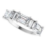 14K Gold Emerald Lab-Grown Diamond Anniversary Band - 9/10-2 1/2 CTW - White Gold - view 5
