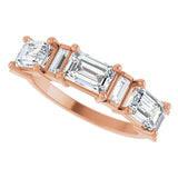 14K Gold Emerald Lab-Grown Diamond Anniversary Band - 9/10-2 1/2 CTW - Rose Gold - view 5