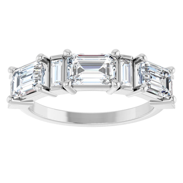 Platinum Emerald Lab-Grown Diamond Anniversary Band - 9/10-2 1/2 CTW - view 3