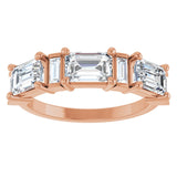 14K Gold Emerald Lab-Grown Diamond Anniversary Band - 9/10-2 1/2 CTW - Rose Gold - view 3
