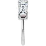 14K Gold Emerald Lab-Grown Diamond Anniversary Band - 9/10-2 1/2 CTW - White Gold - view 4