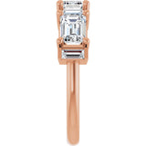 14K Gold Emerald Lab-Grown Diamond Anniversary Band - 9/10-2 1/2 CTW - Rose Gold - view 4