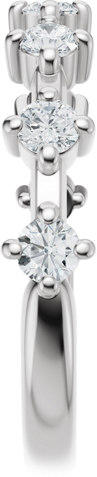 Platinum Round Natural Diamond Seven-Stone Anniversary Band – 1/2 CTW - view 4