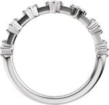 Platinum Round Natural Diamond Seven-Stone Anniversary Band – 1/2 CTW - view 2
