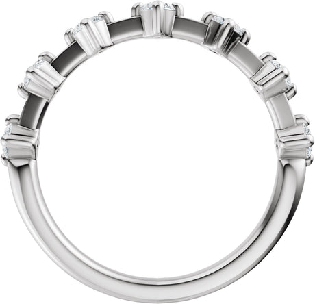 Platinum Round Natural Diamond Seven-Stone Anniversary Band – 1/2 CTW - view 2