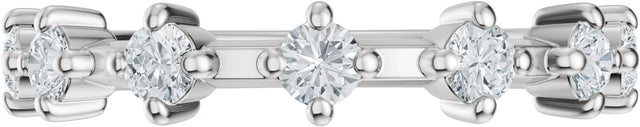 Platinum Round Natural Diamond Seven-Stone Anniversary Band – 1/2 CTW - view 3