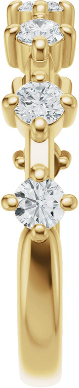 14K Gold Round Lab-Grown Diamond Seven-Stone Anniversary Band – 1/4–1/2 CTW - Yellow Gold - view 4