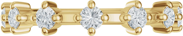 14K Gold Round Lab-Grown Diamond Seven-Stone Anniversary Band – 1/4–1/2 CTW - Yellow Gold - view 3