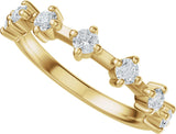 14K Gold Round Natural Diamond Seven-Stone Anniversary Band – 1/4–1/2 CTW - Yellow Gold - view 5