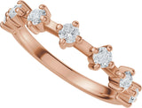 14K Gold Round Lab-Grown Diamond Seven-Stone Anniversary Band – 1/4–1/2 CTW - Rose Gold - view 5